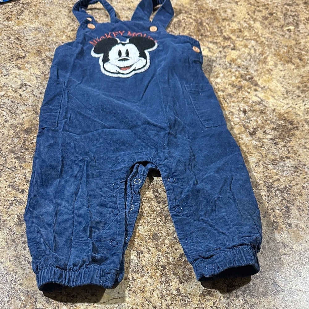 Disney Kids Navy Overalls with Mickey Mouse